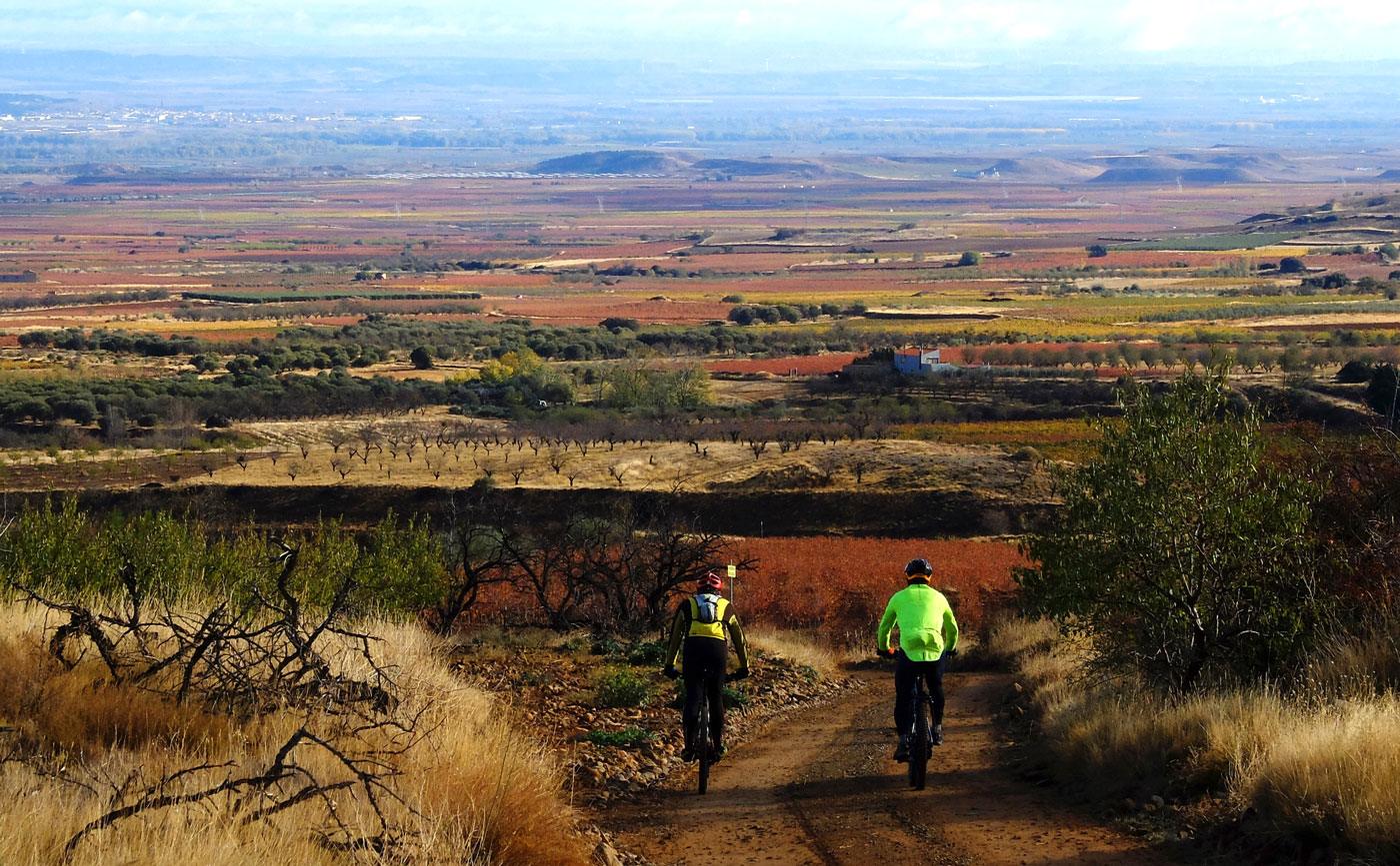 Bikers in the Ribera region of Navarre